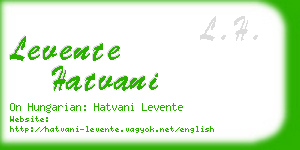 levente hatvani business card